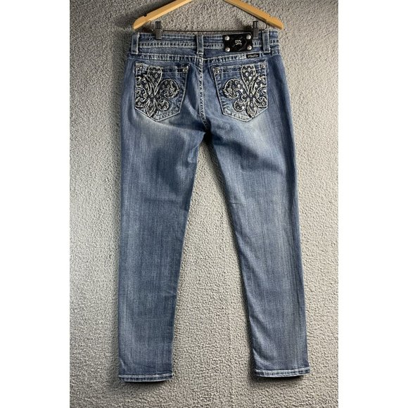 Miss Me Denim - Miss Me Jeans Womens Size 32 Blue Signature Skinny Embellished Denim Ladies Pant